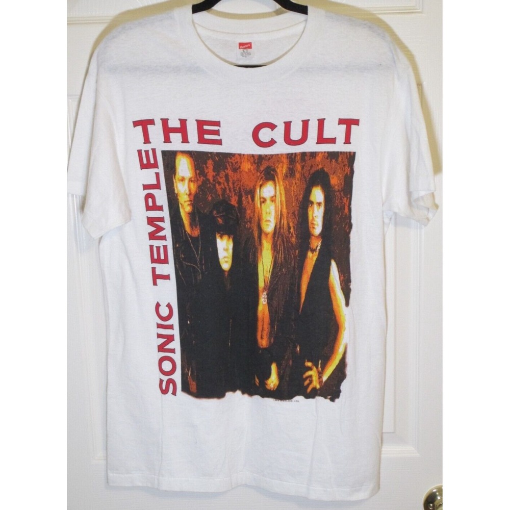The Cult Sonic Temple Tour Vintage 80s/90s White Thin Band Concert Tee L